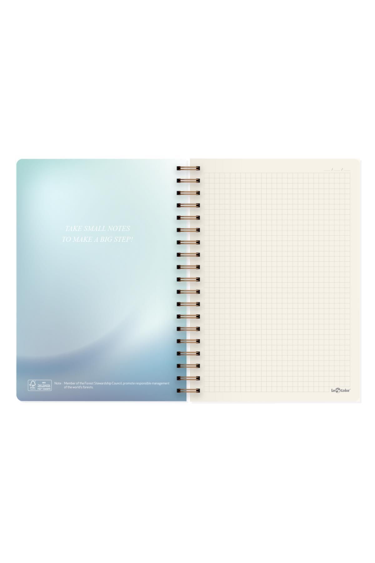 Le Color-Marble Spiral Notebook Checked Inspiration 17X24 cm 2
