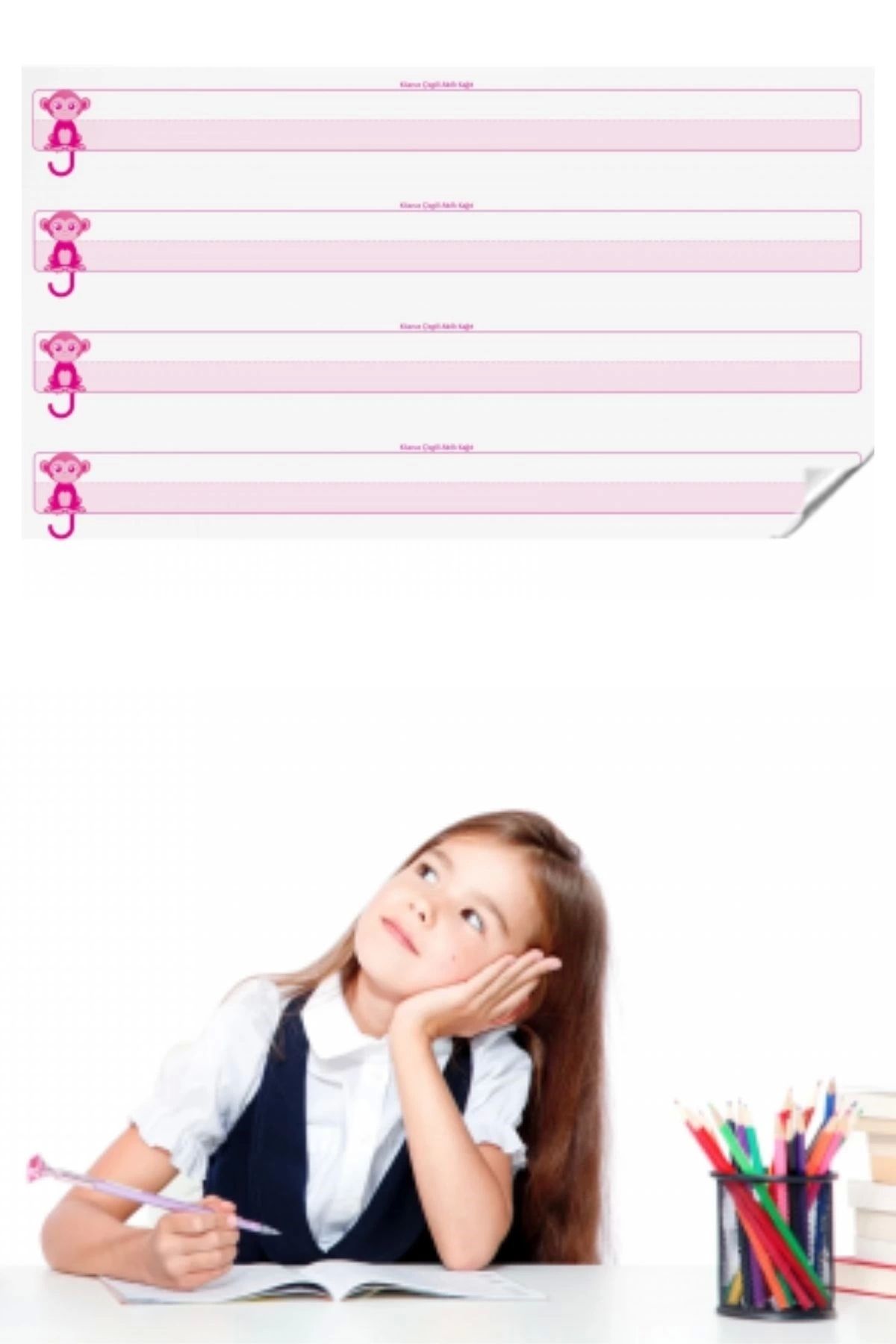 Epilons-لوحة كتابة ورقية ذكية مع خط دليل لا تترك أثرًا على الحائط، ثابتة، مناسبة للمنهج الدراسي الجديد مقاس 100 × 56 سم 6