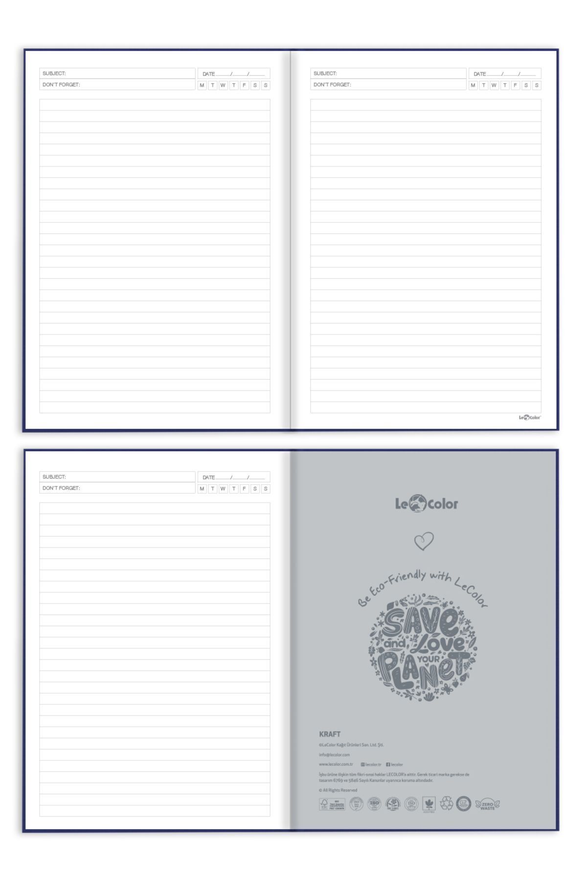 Le Color-Office Notebook 17x24 Hard Kp Striped 80gr 192sy Kraft 3