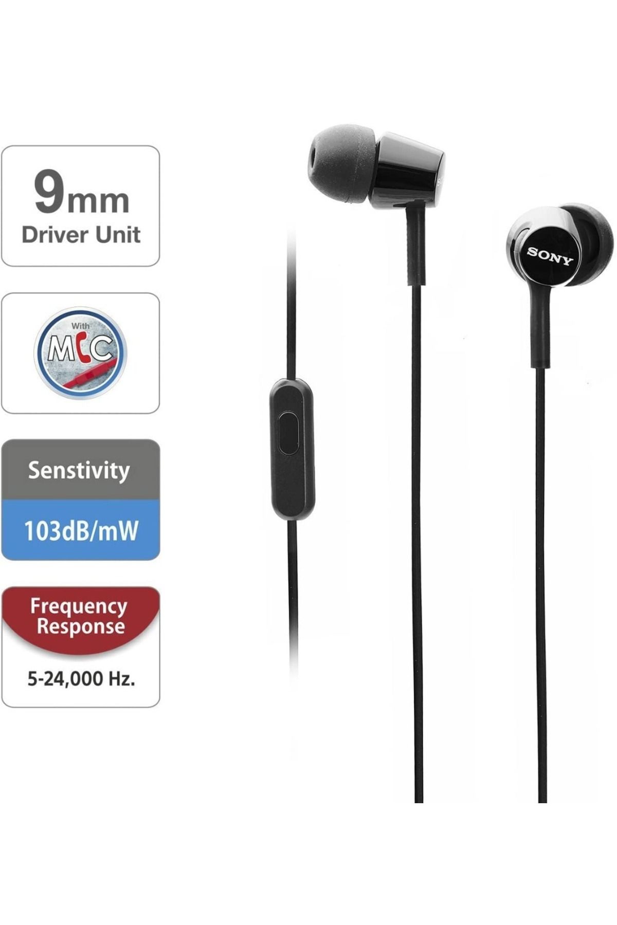 Sony-EX Series In-Ear Headphones, Black Color 4