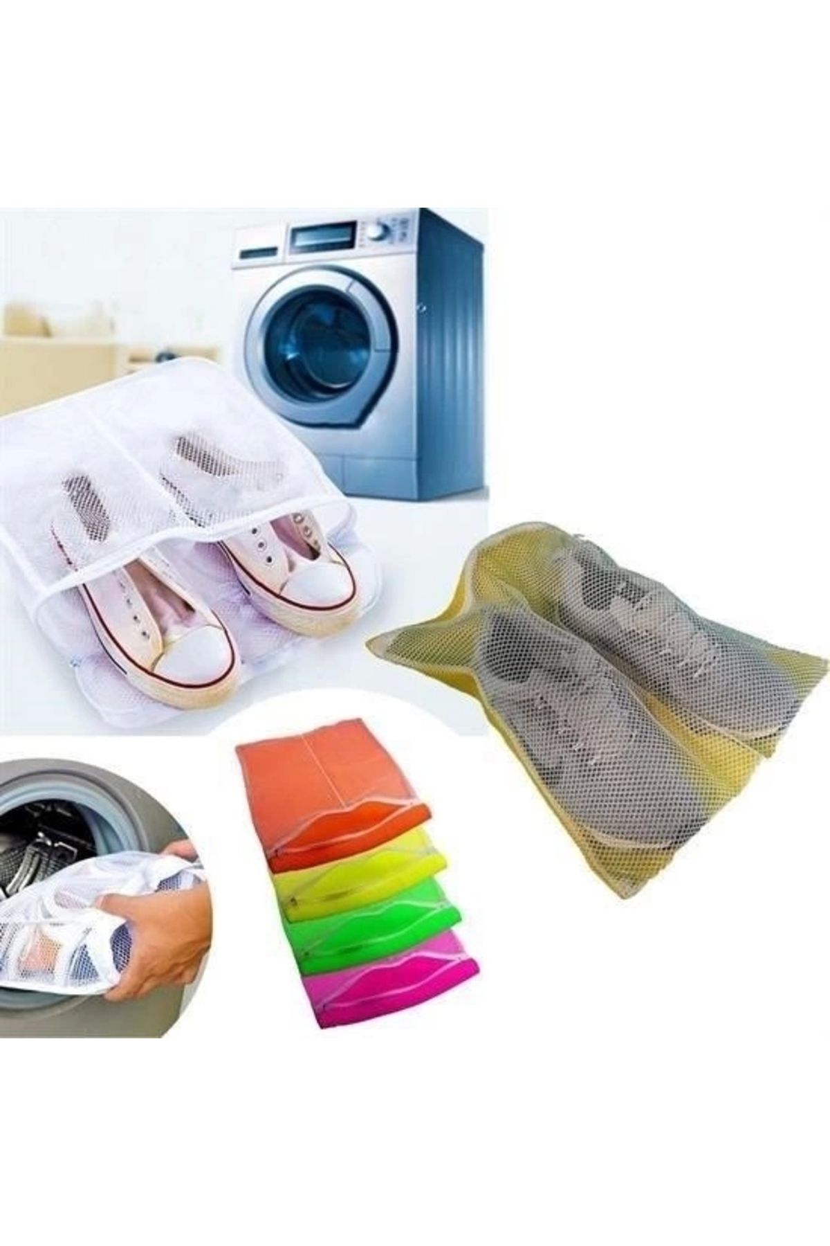 Epilons-Shoe Slipper Washing Net with Zipper Inside the Washing Machine 6