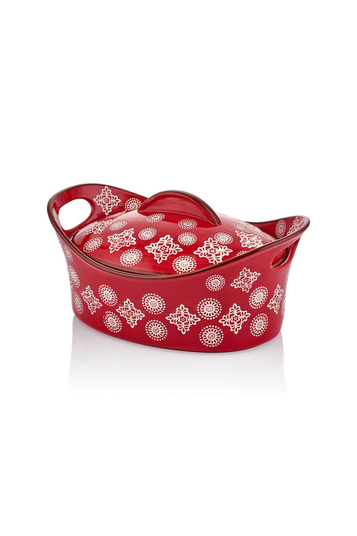 Cemile-Red Oval Large Pot Baking Dish 1