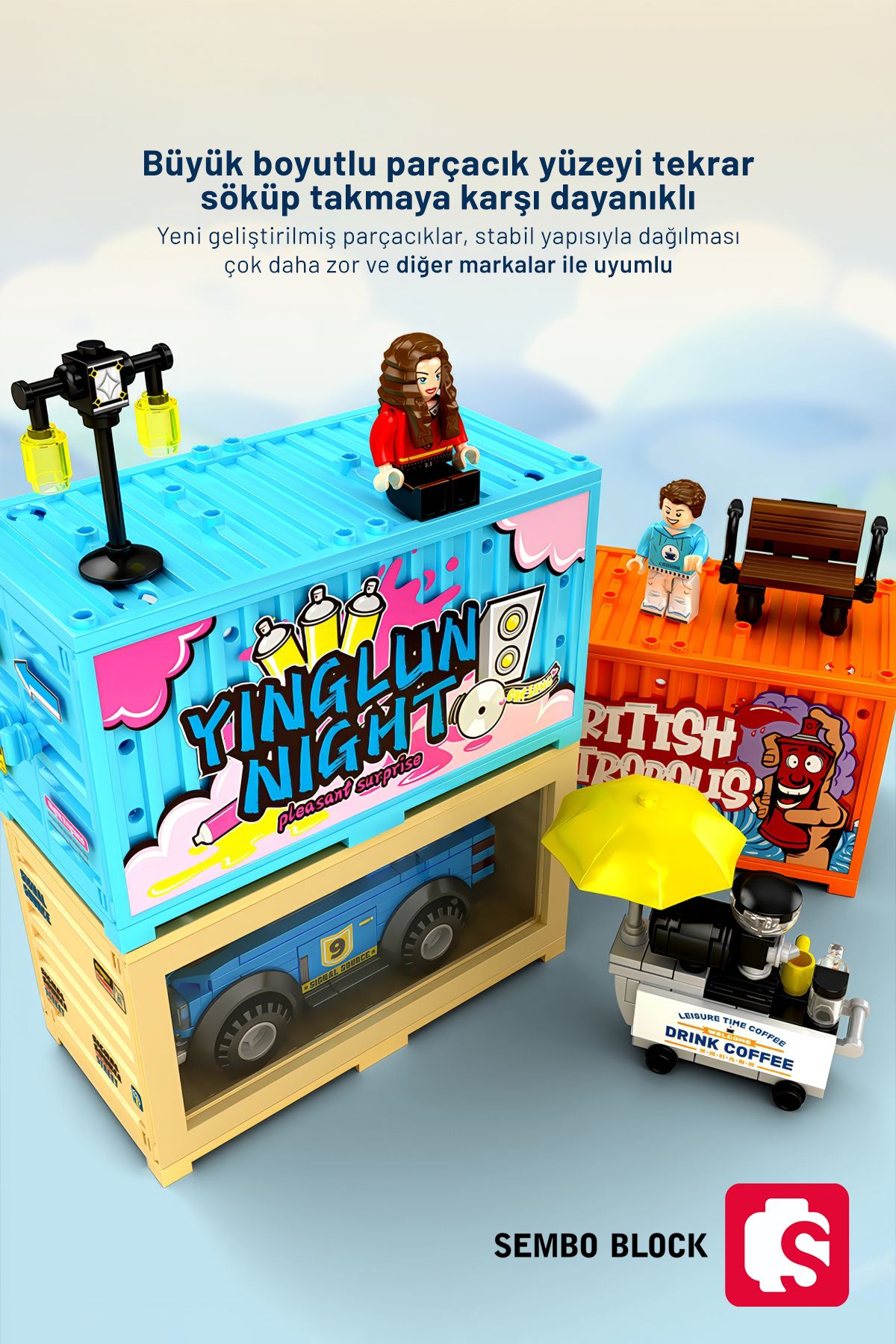 Sembo Block-كشك هاتف لندن - 257 قطعة من مكعبات البناء المتوافقة مع Lego ( 714512 ) 4