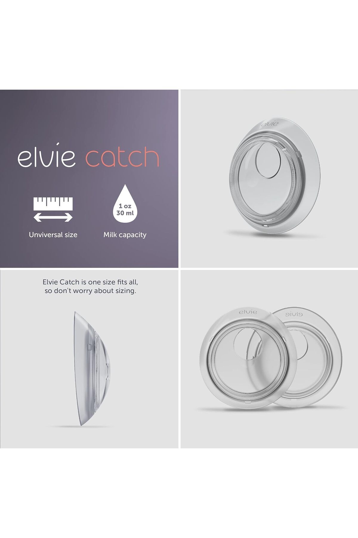 Elvie-Set of Two Catch Milk Collection Shells | Reuseable Breast Shells Collect Up to 1oz 4