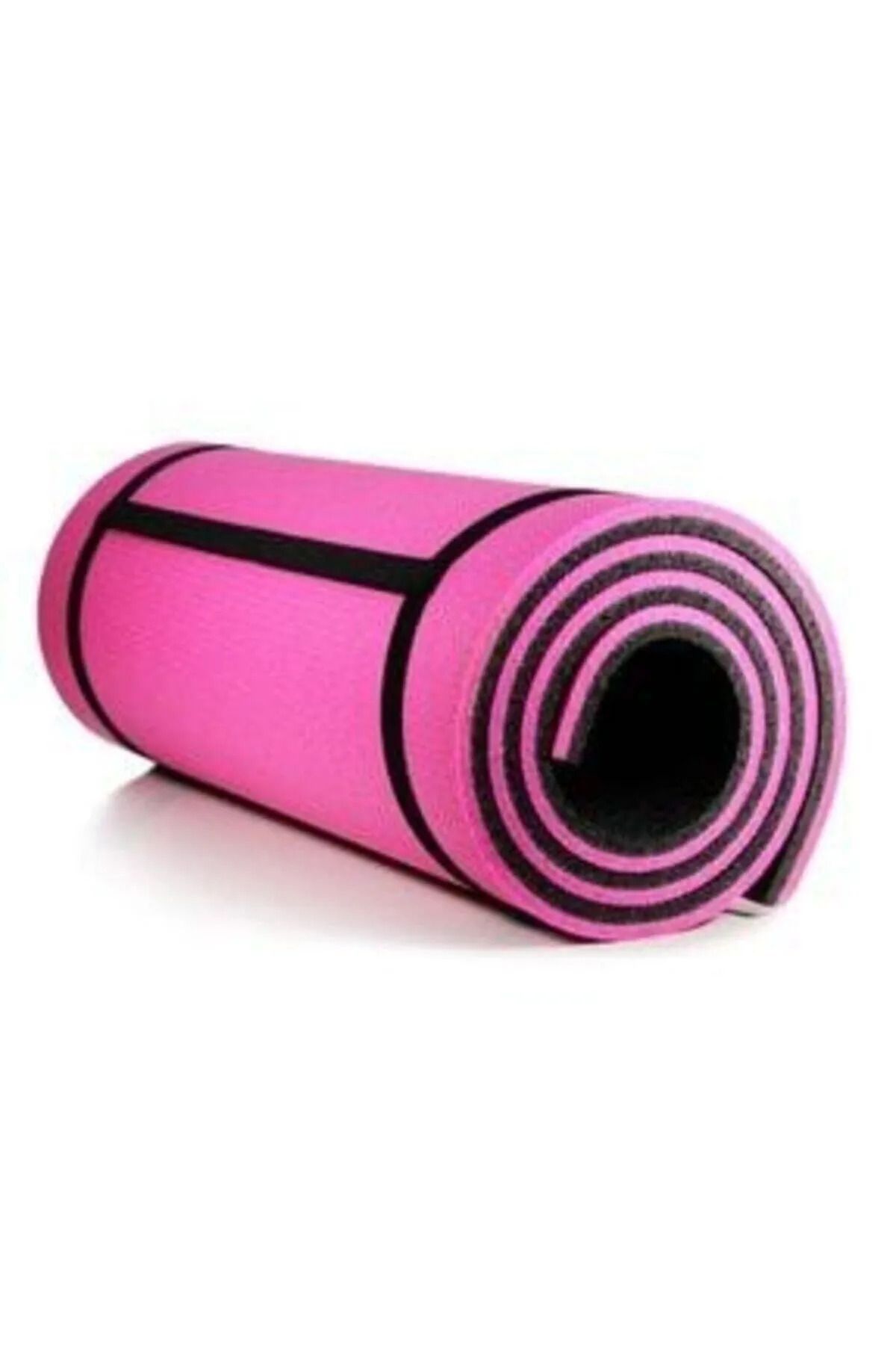 AKTİF SPOR Pembe Siyah Pilates Minderi & Yoga Mat Çift Taraflı 10 Mm