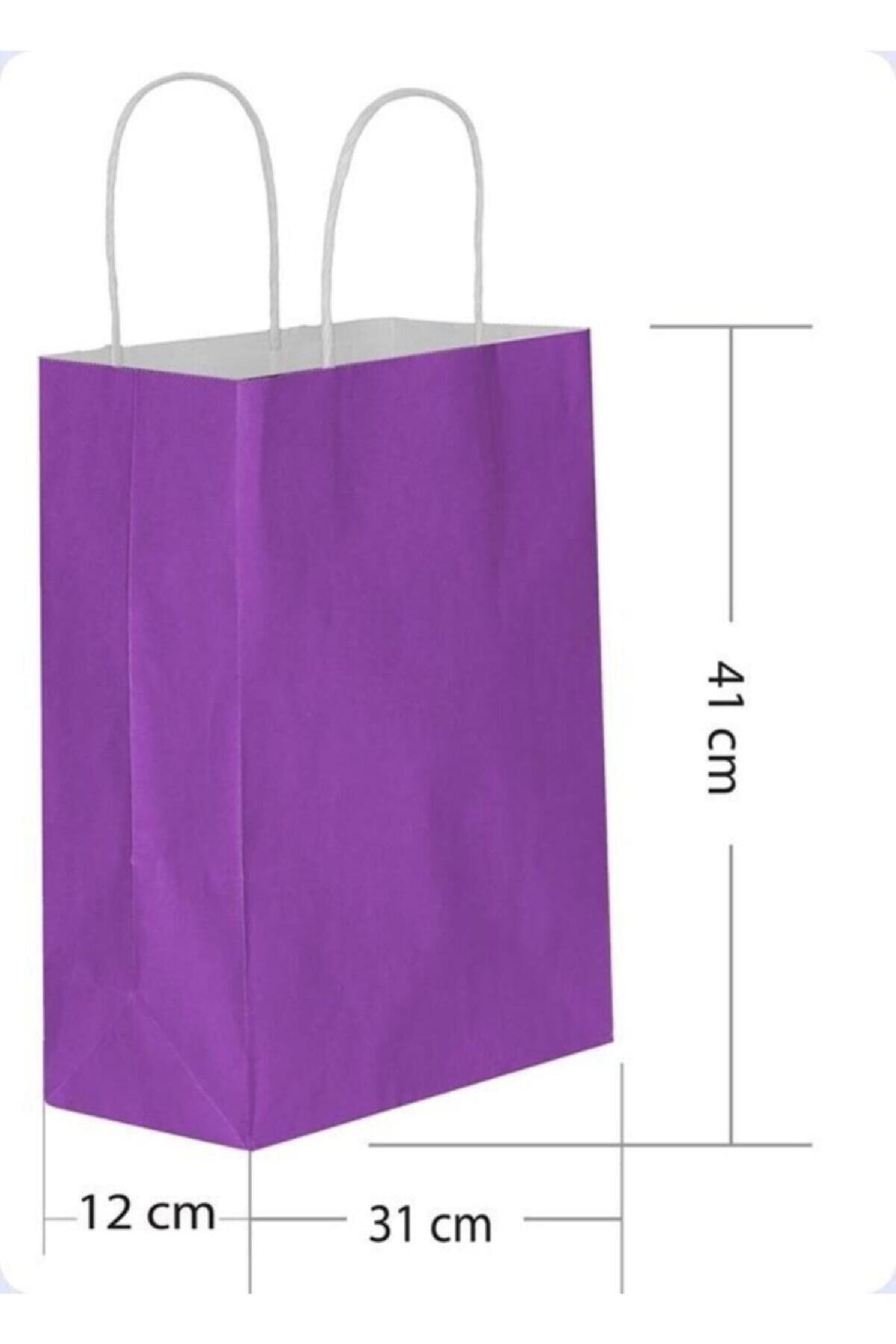 TATLI GÜNLER Büyük Boy 31x41 Cm Büküm Saplı Kağıt / Karton Çanta-poşet MOR