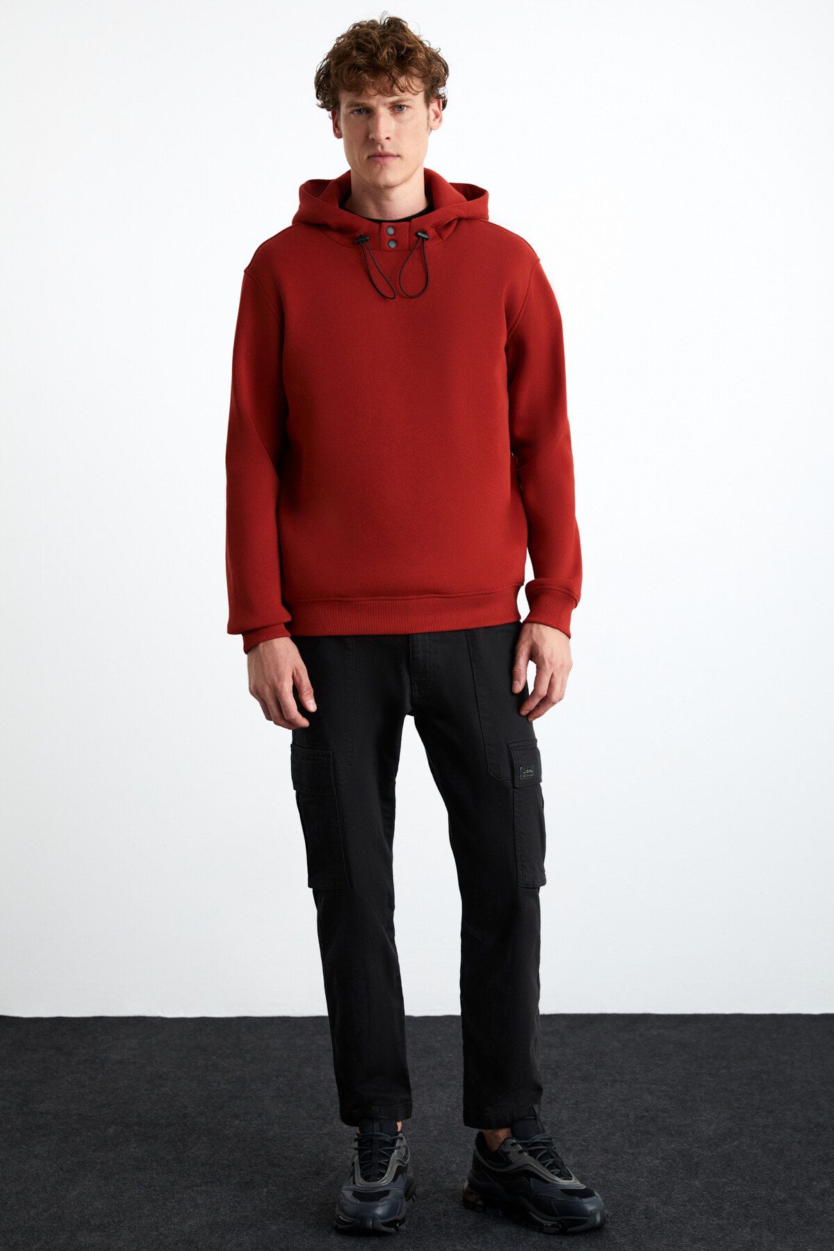 GRIMELANGE-MYLES Herren-Sweatshirt mit 3 Fäden in Ziegelfarbe 2