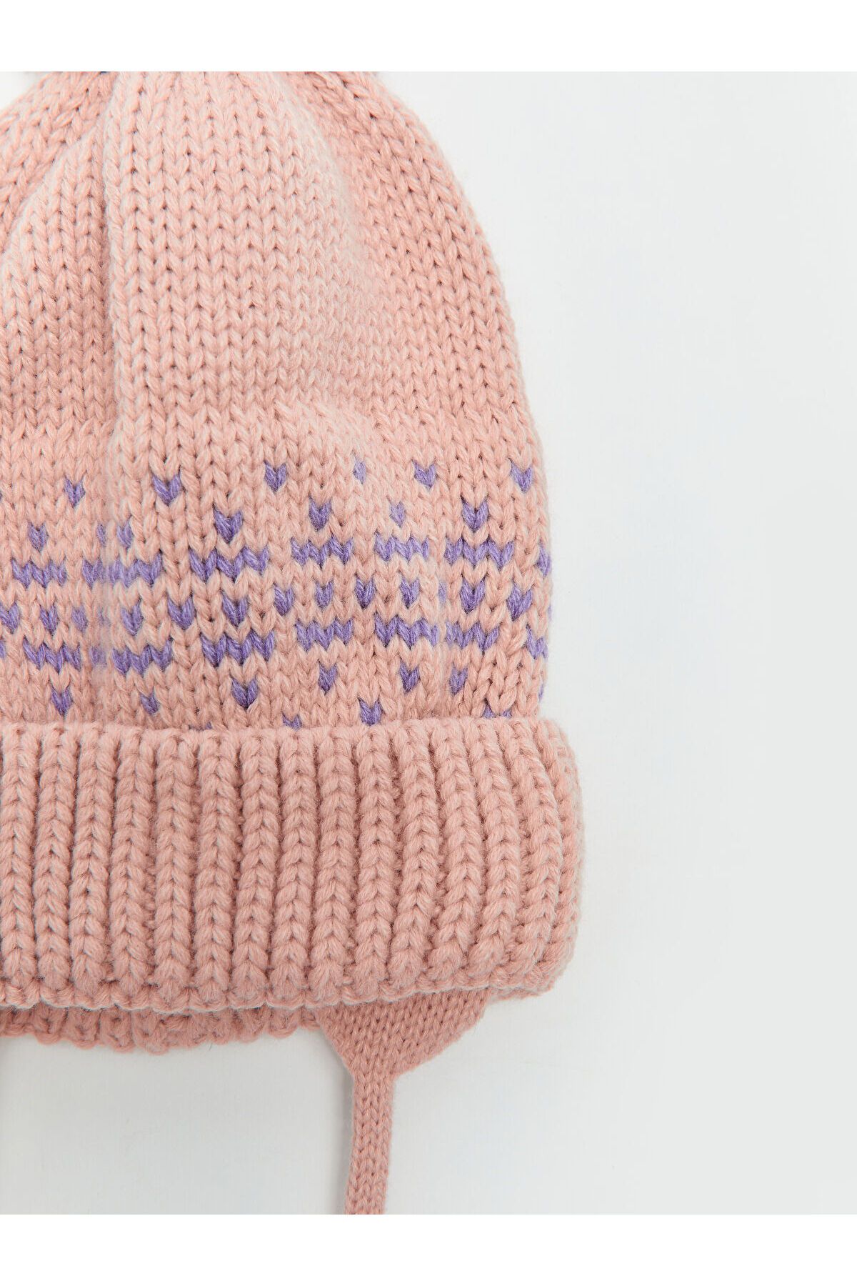 LC Waikiki-Lcw Baby Pink Self Pattern Baby Girl Knitwear Beanie 3