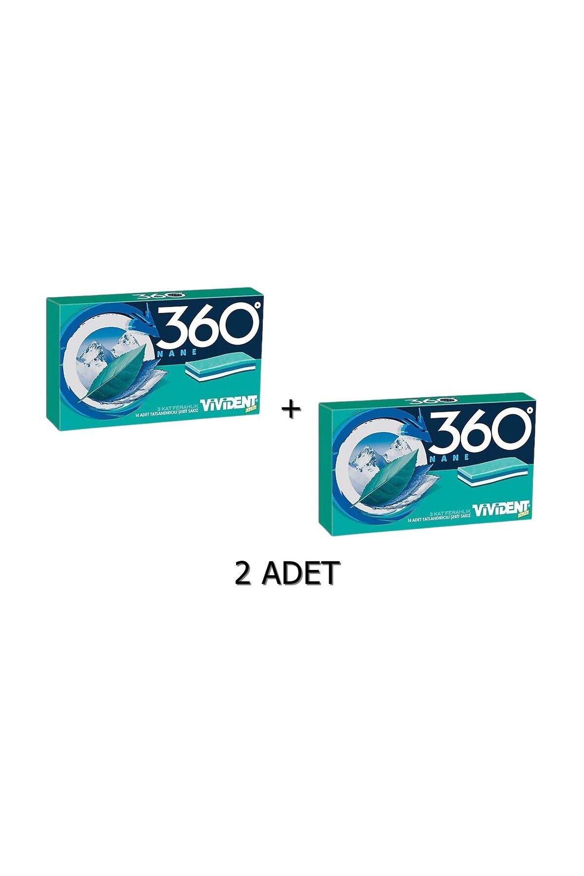 Vivident 360 Nane Aromalı Şekersiz-Tatlandırıcılı Şerit Sakız 33g (2 ADET)