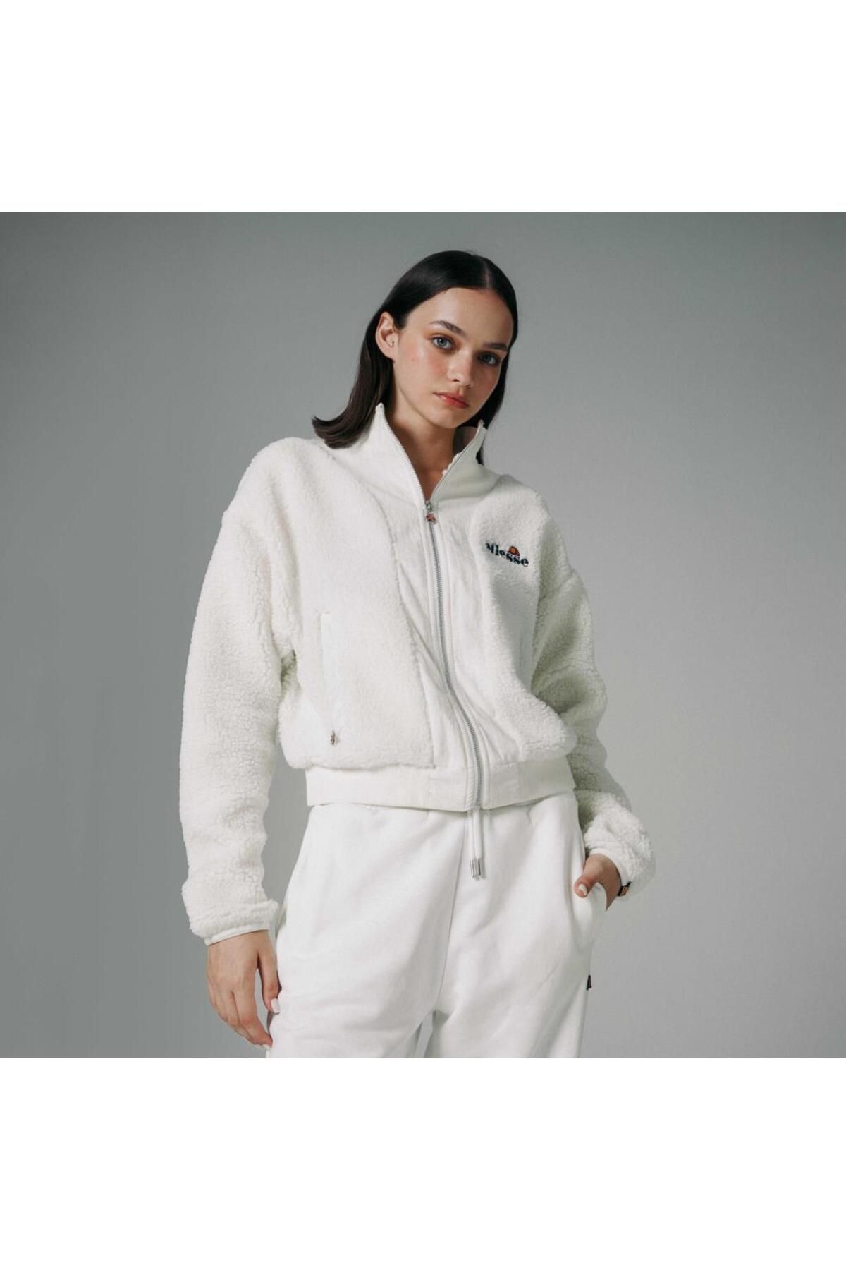 Ellesse-White Trucker Jacket - Women, Model Ef184 3