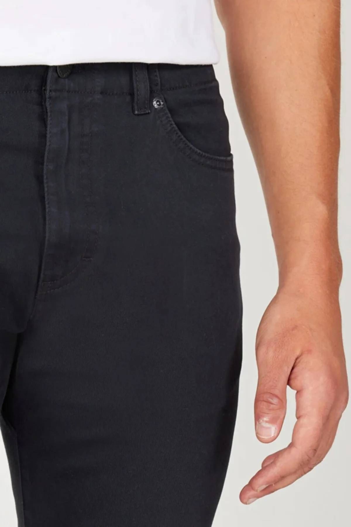 شلوار جین مشکی مردانه سیاه کش دار Luke Slim Fit کمر کم Lee