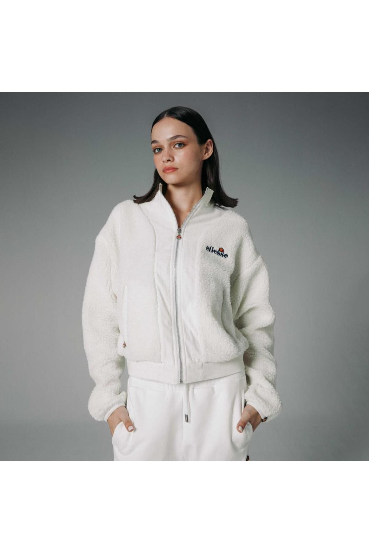 Ellesse-White Trucker Jacket - Women, Model Ef184 5