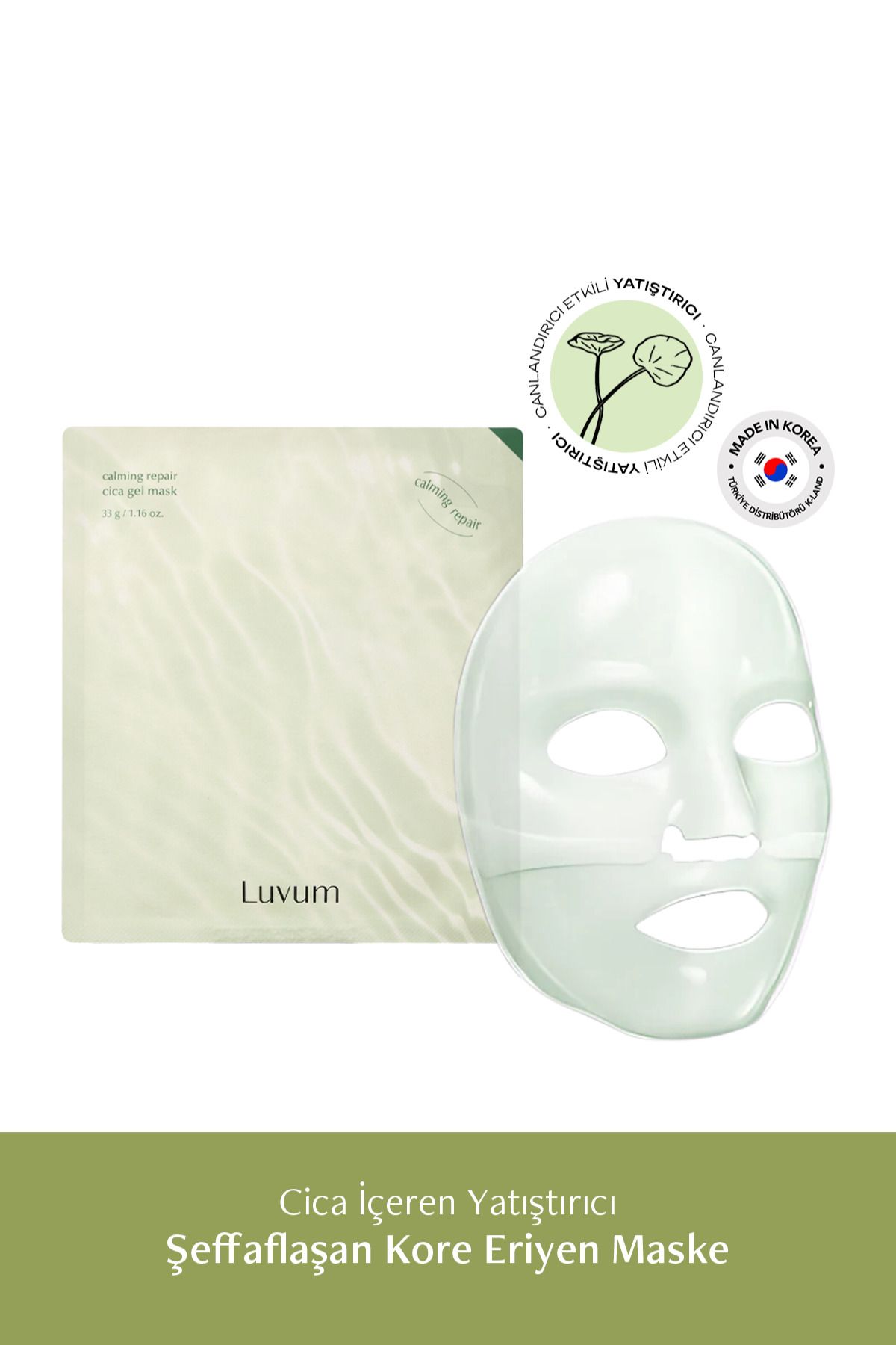 Şeffaflaşan Kore Eriyen Maske Cica Yatıştırıcı Calming Repair Cica Gel Mask