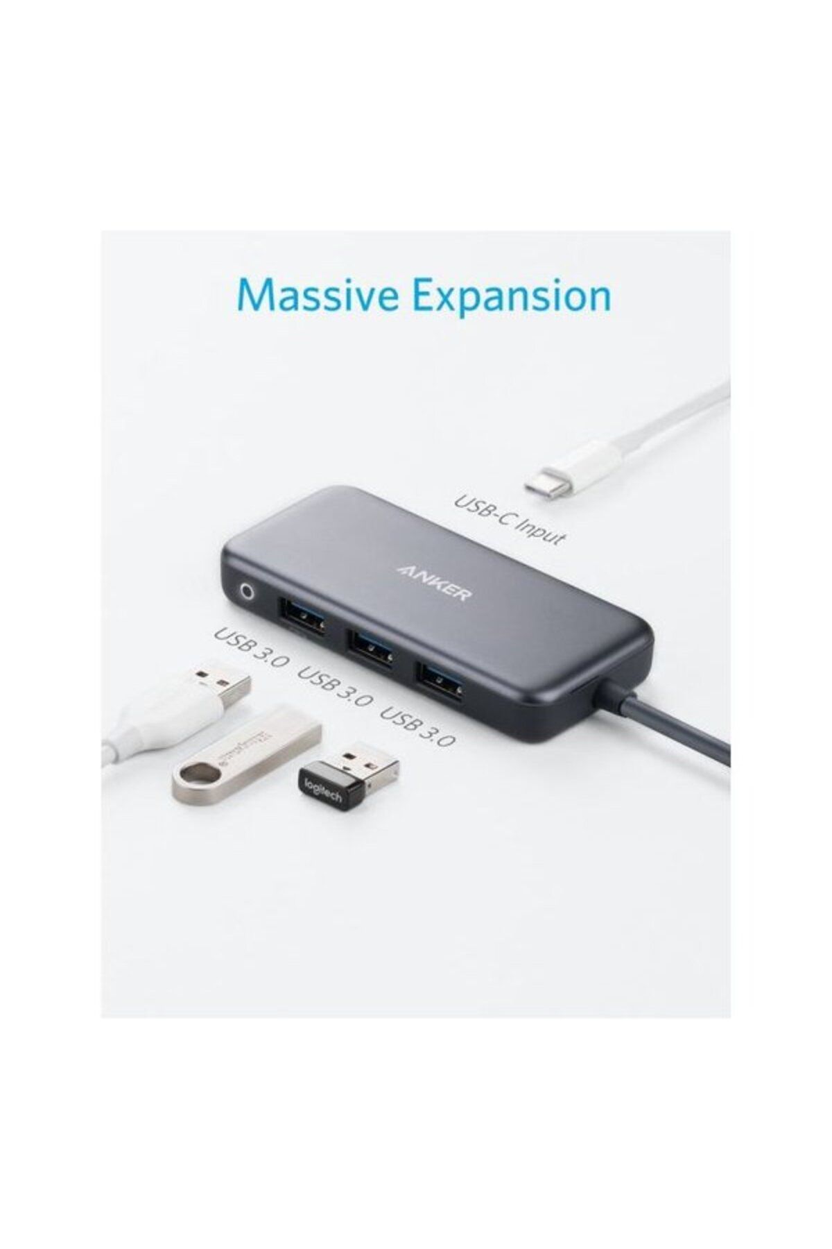 Anker-Premium Hub Adapter | 4 in 1 Multiport | USB C Cable | A8321HA1-A | Gray Color 3
