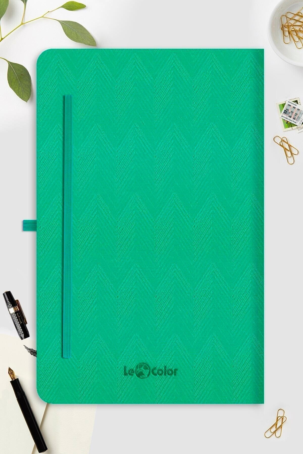 Le Color-Undated Classic Notebook Rec Note 13x21 Lined Green Patterned 3