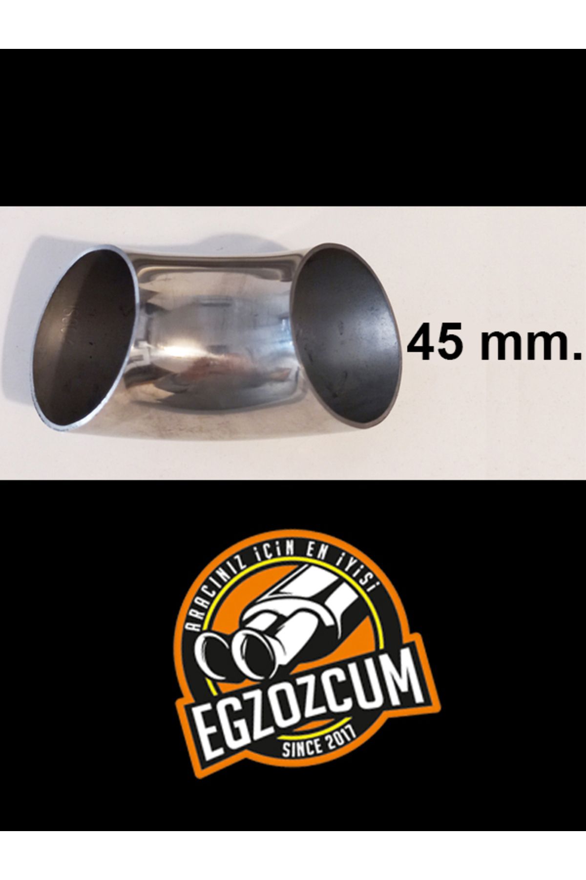 EGZOZCUM Paslanmaz Krom Dirsek Boru 45 Mm. Isıya Dayanıklı