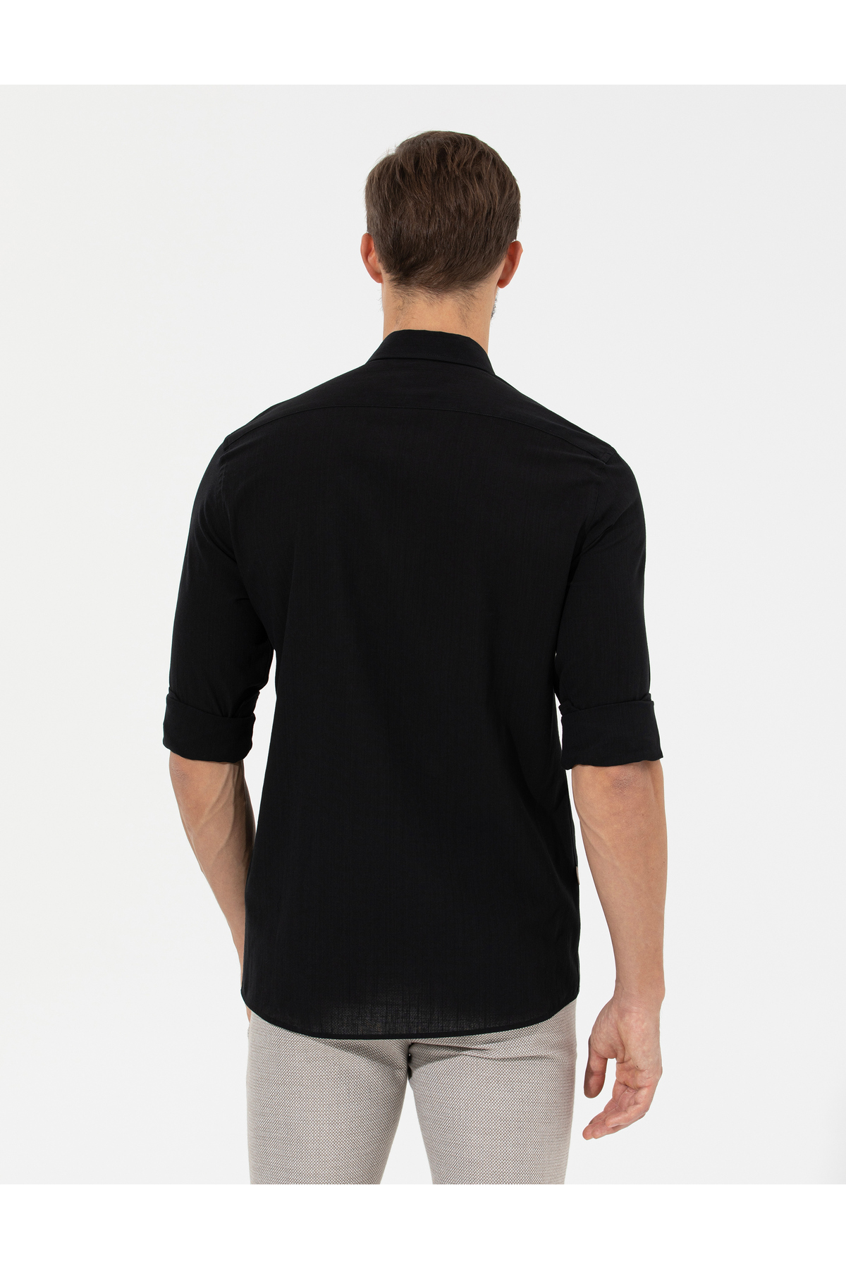 Pierre Cardin  Siyah Slim Fit Uzun Kollu Gömlek 50268183-VR046 - Görsel 5