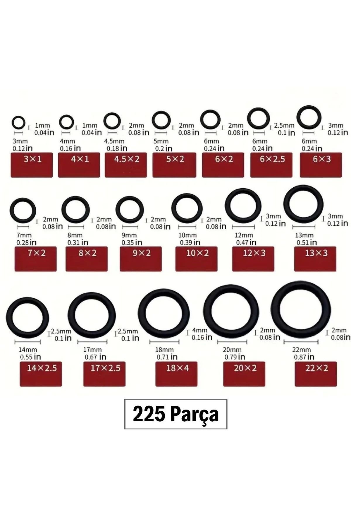 Barkdiss-Buffer ®   225 Pieces Rubber Seal Kit, O Ring Set with Self-Storage Box 4