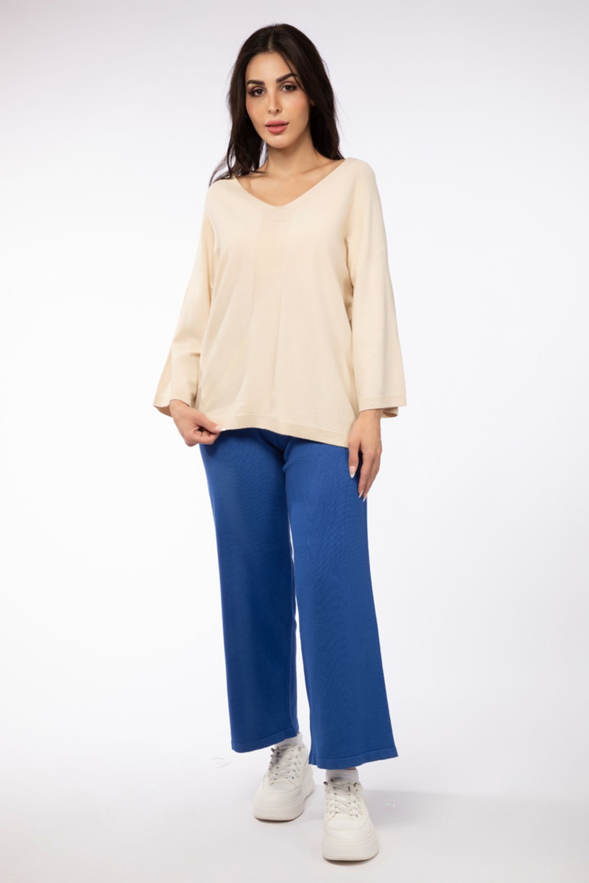 RİNA-سترة صوفية من Skm Knitwear باللون البيج 4