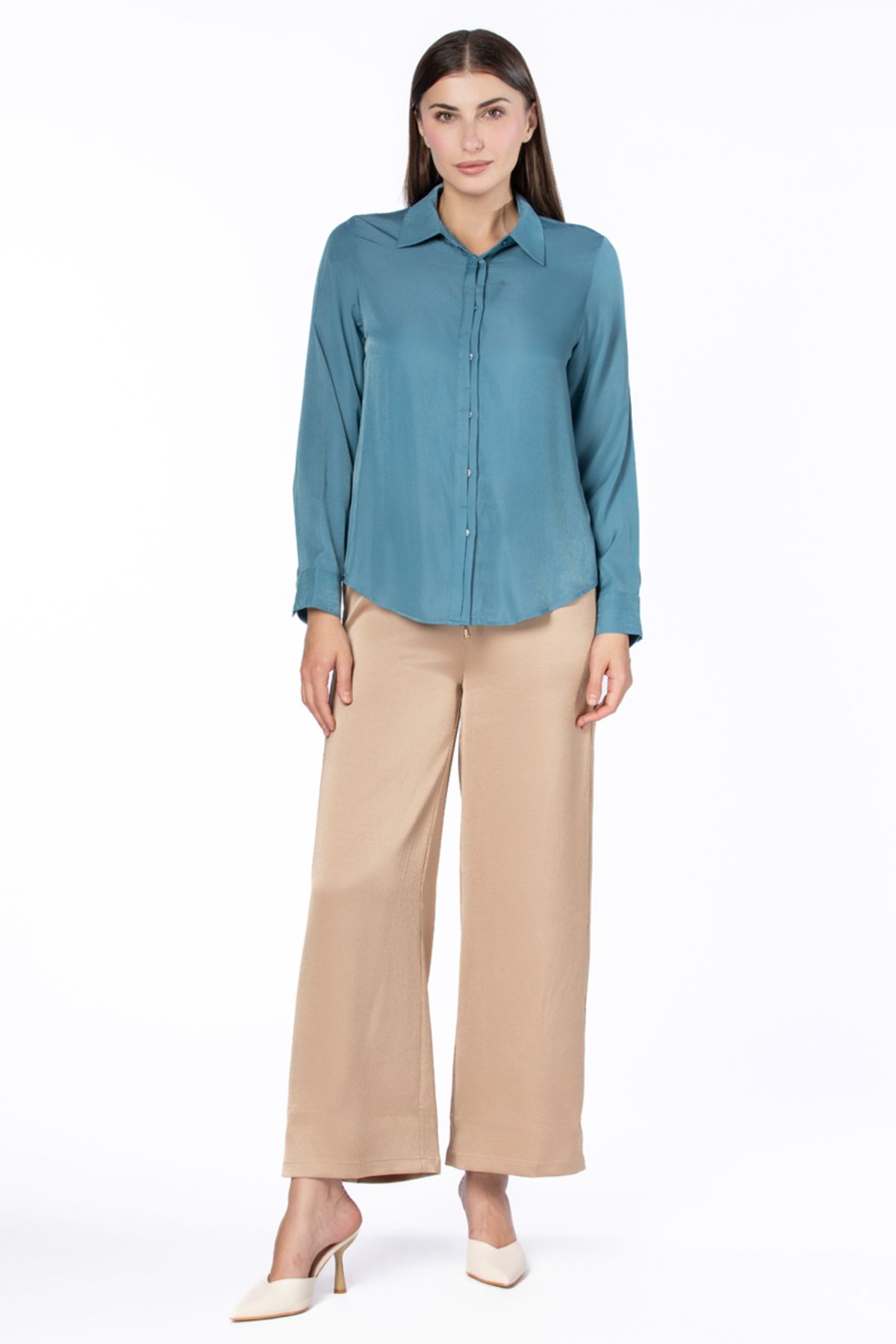 RİNA-Abstract Neutrals Shirt Blue 4