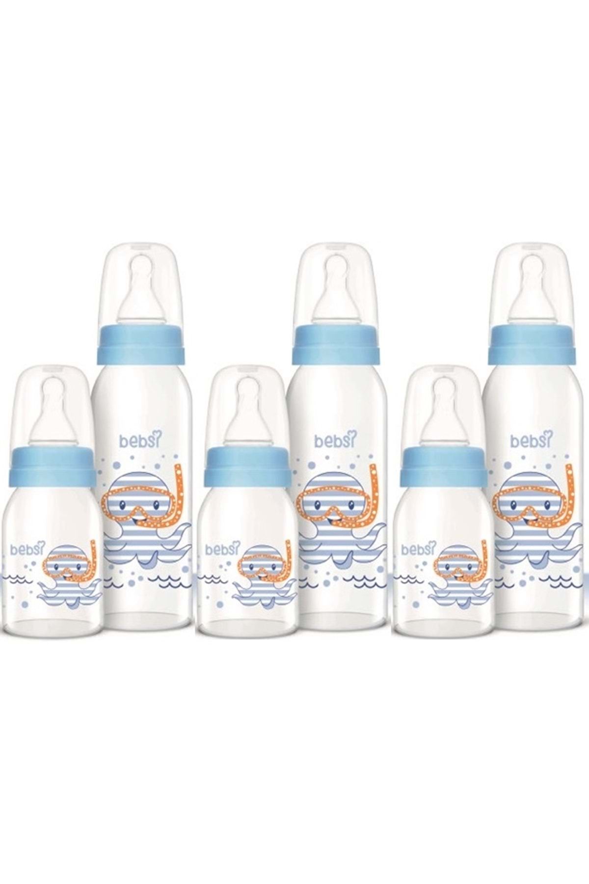 Bebsi Cam Biberon Seti Mavi (250ML+125ML) (3 Lü Set)