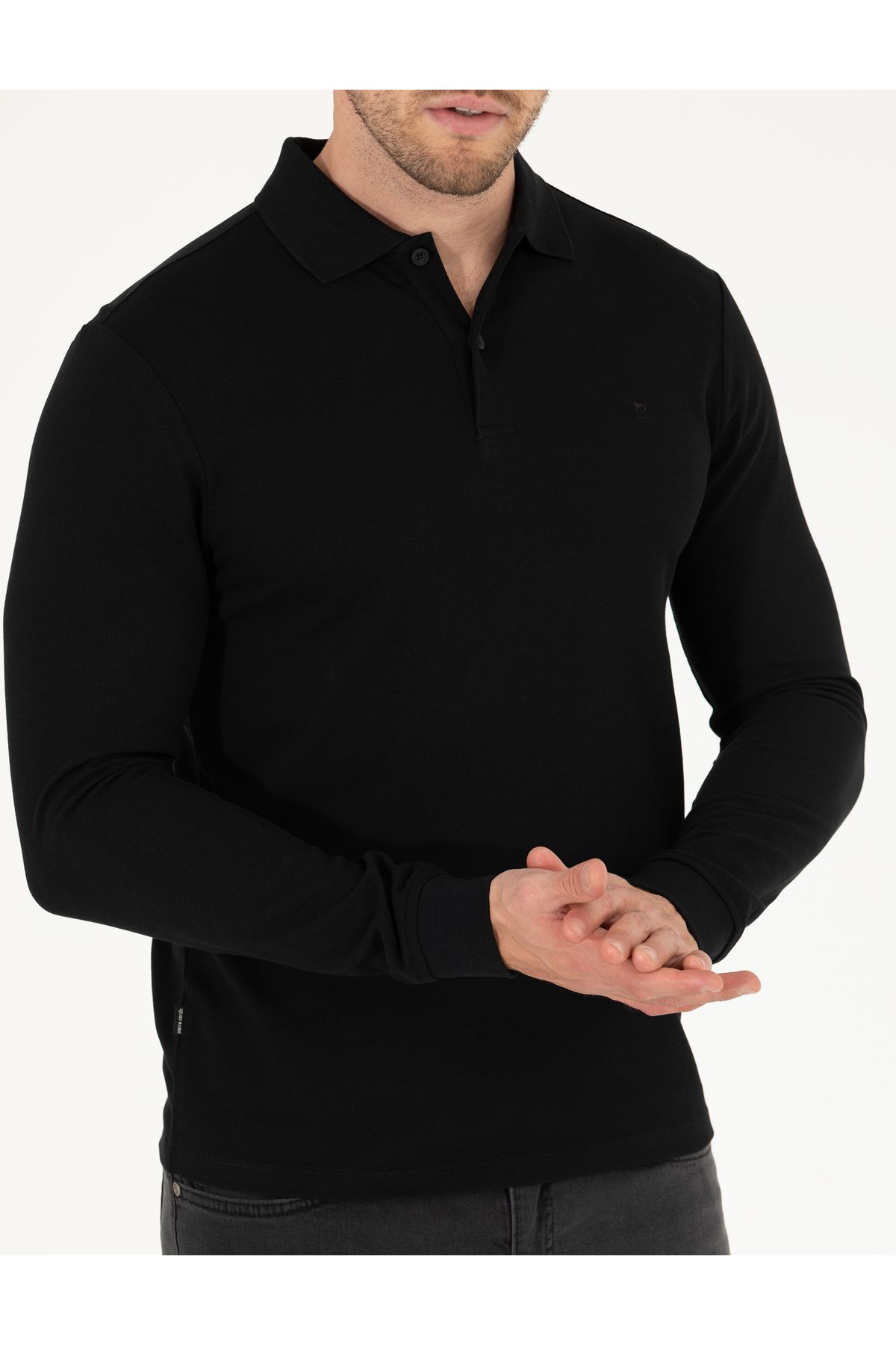 Pierre Cardin-Black Slim Fit Basic Sweatshirt 50276035 -Vr046 6