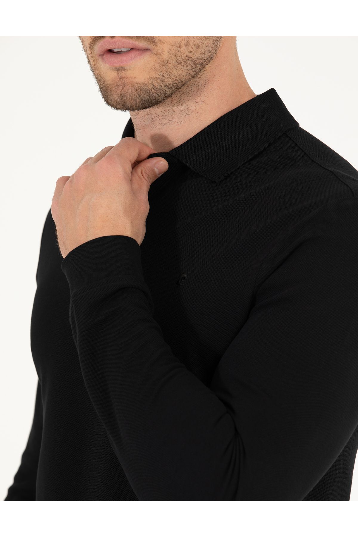 Pierre Cardin-Black Slim Fit Basic Sweatshirt 50276035 -Vr046 7