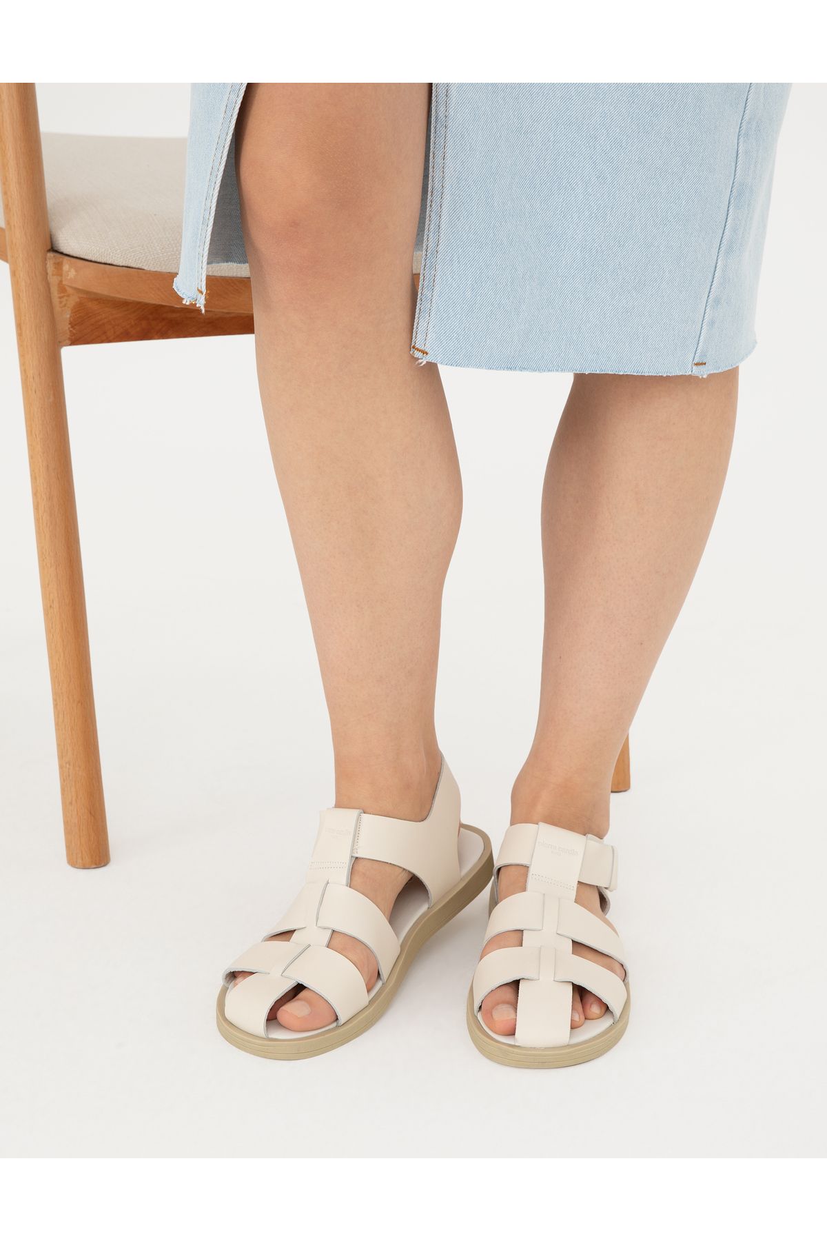 Pierre Cardin Bej Deri Sandalet 50287517-VR011