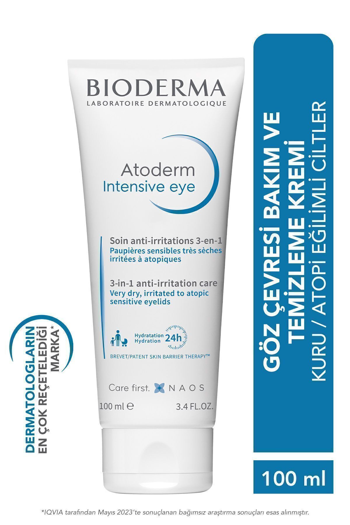 Bioderma Atoderm Intensive Eye Kuru Atopi Eğilimli Göz Çevresi Kremi ve Temizleyici Hyalüronik Asit 100 ml