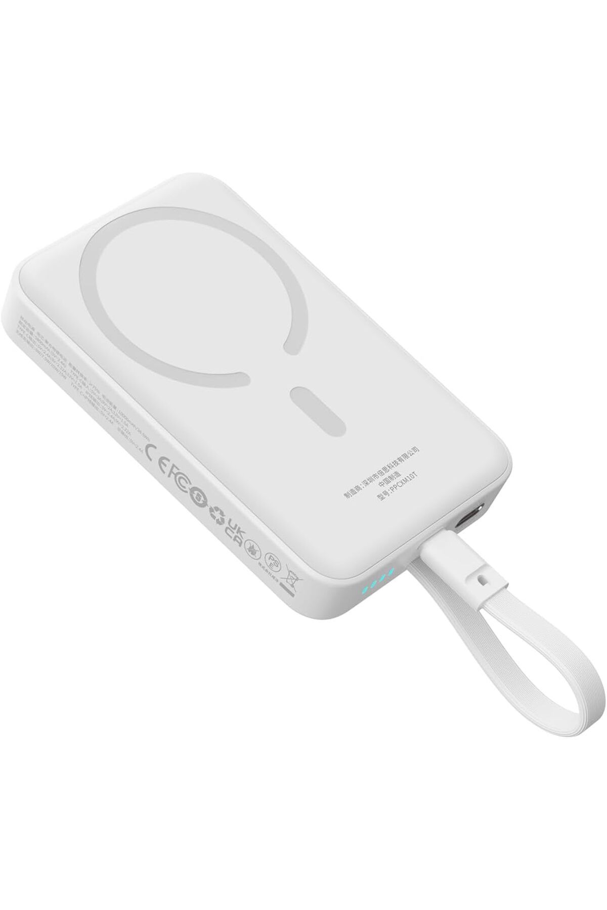 MCreative crashop Magsafe Mini Type-C Kablolu Wireless Powerbank 10.000 mAh 30W-Beyaz  1073147