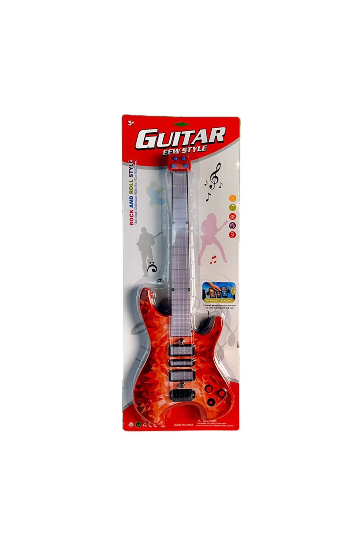 TOYFEST Rock and Roll Müzikli Pilli Gitar - 54 CM