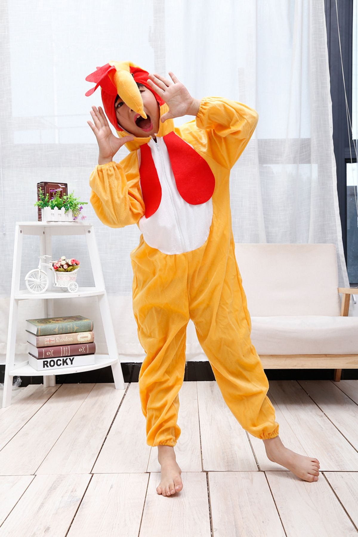 Narnuga Çocuk Horoz Kostümü - Tavuk Kostümü 2-3 Yaş 80 cm (4767) - MCT6879-7246