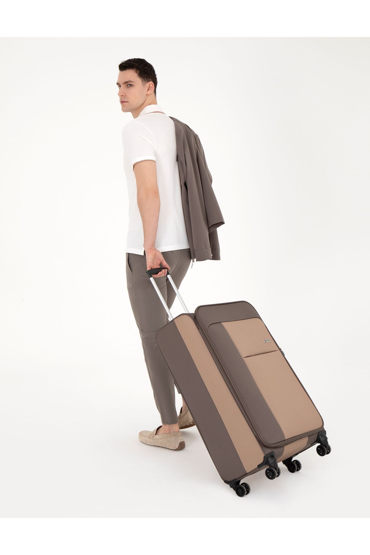 چمدان سایز بزرگ بژ 50294161-VR011 Pierre Cardin