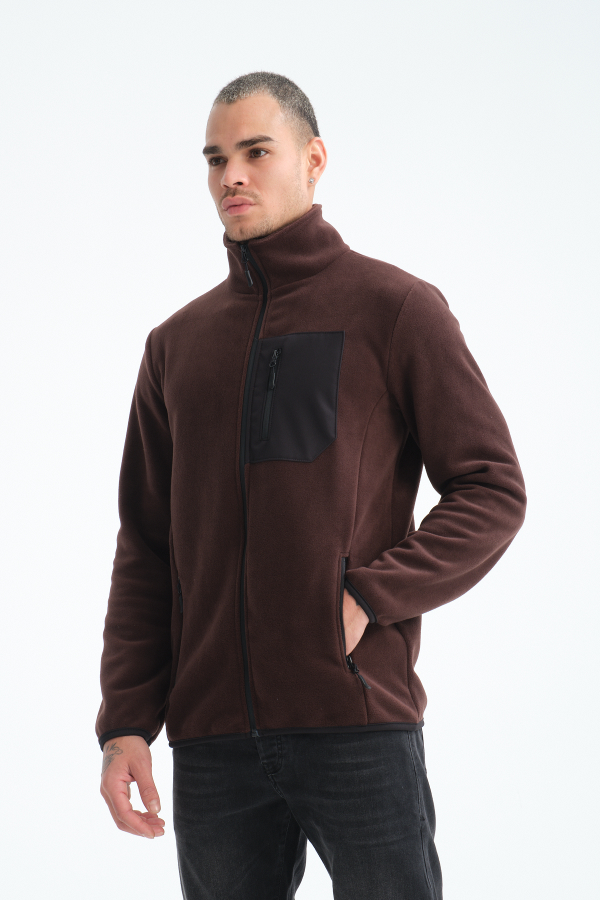 Store TAM FERMUARLI 5 CEPLİ ERKEK POLAR OUTDOOR CEKET görsel 3