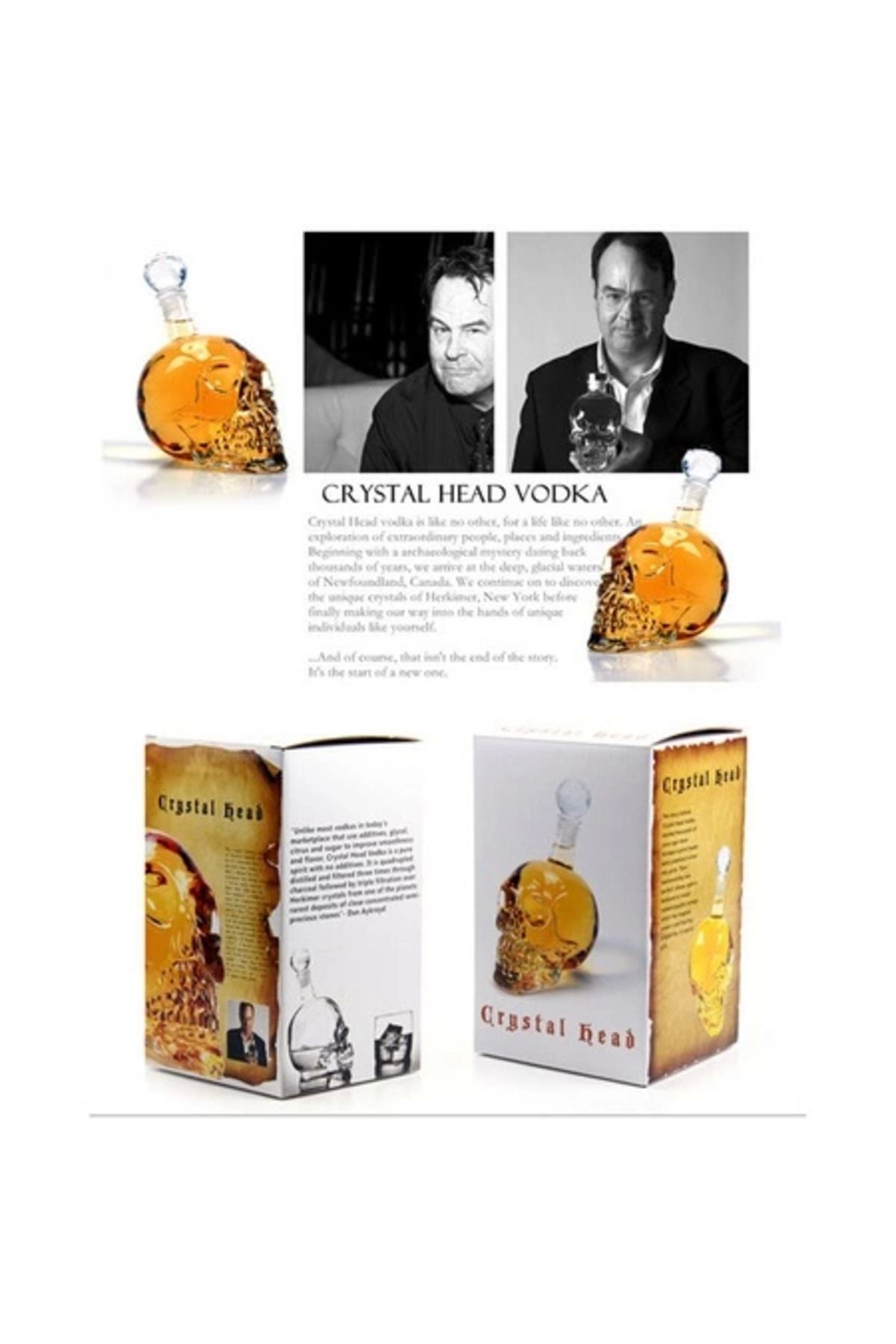 YNT İthalat 1000 Ml Crystal Head Kuru Kafa İçki Şişesi