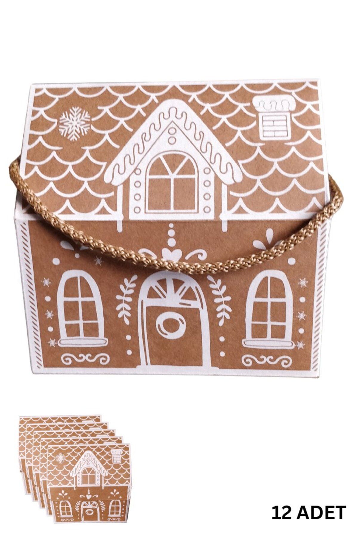 roco paper-Box Bag with Christmas Home Design - Decorative New Year and Wedding Gift, Printed-12Pcs, 9.5X14.5X15Cm 1