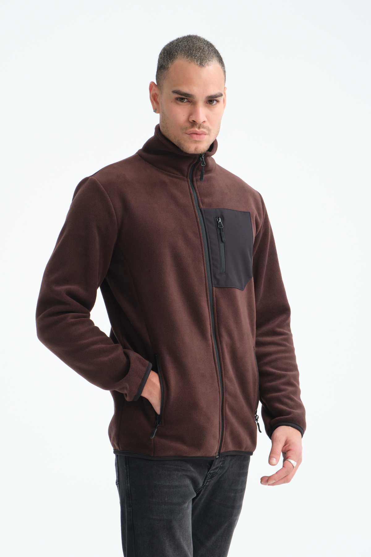 Store TAM FERMUARLI 5 CEPLİ ERKEK POLAR OUTDOOR CEKET görsel 4