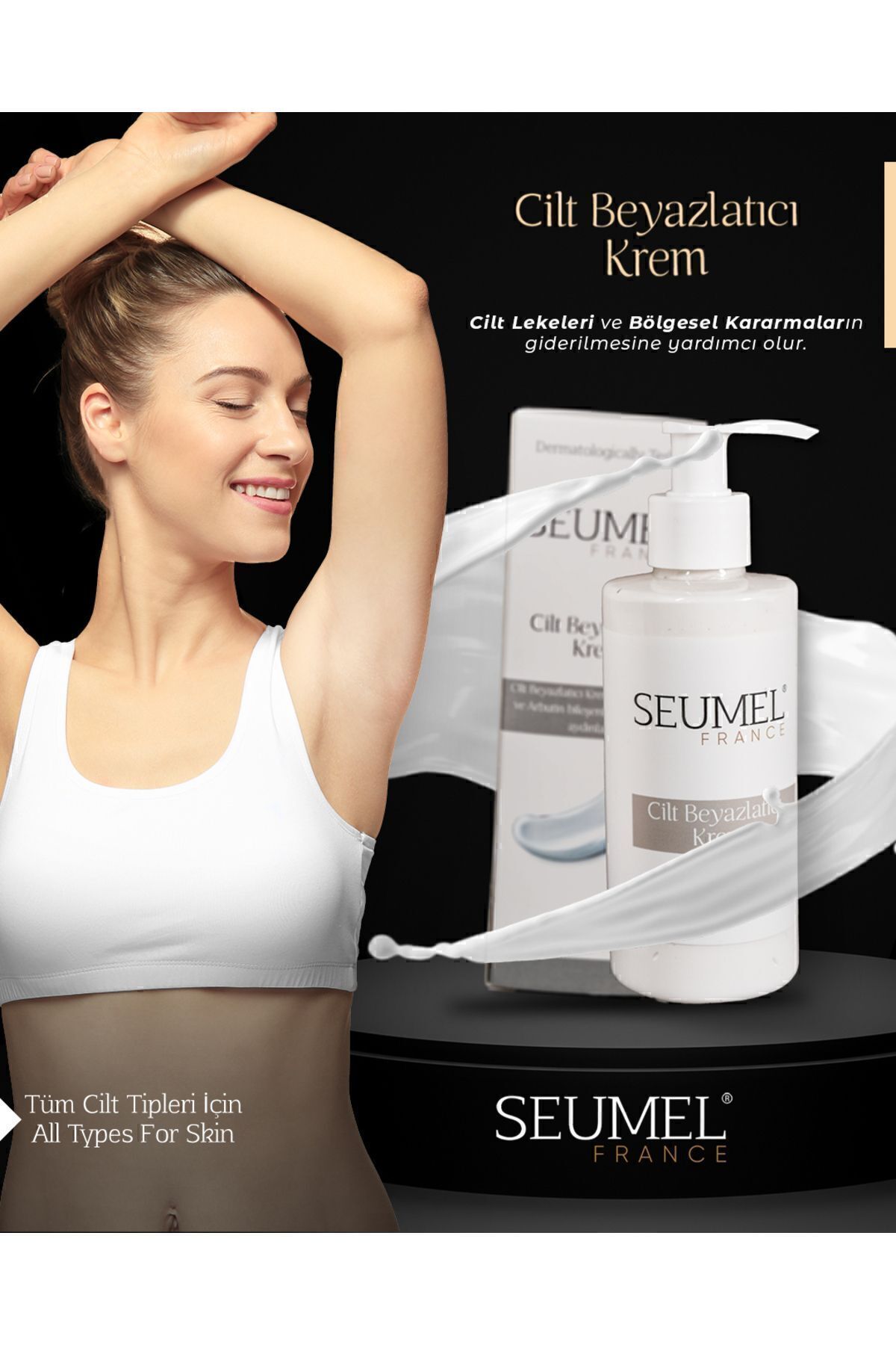 Seumel Leke Karşıtı Cilt Beyazlatıcı Krem Vücut, Yüz, Koltuk Altı, Genital Bölge 200 ml