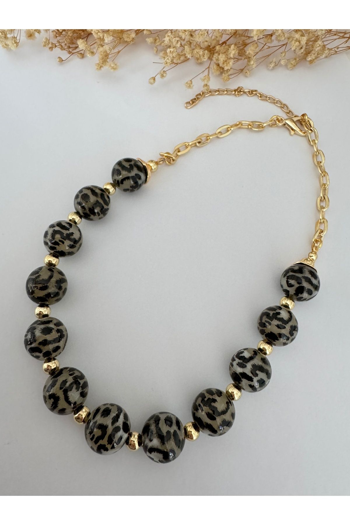 Parla-Leopard Black Bead Necklace 1