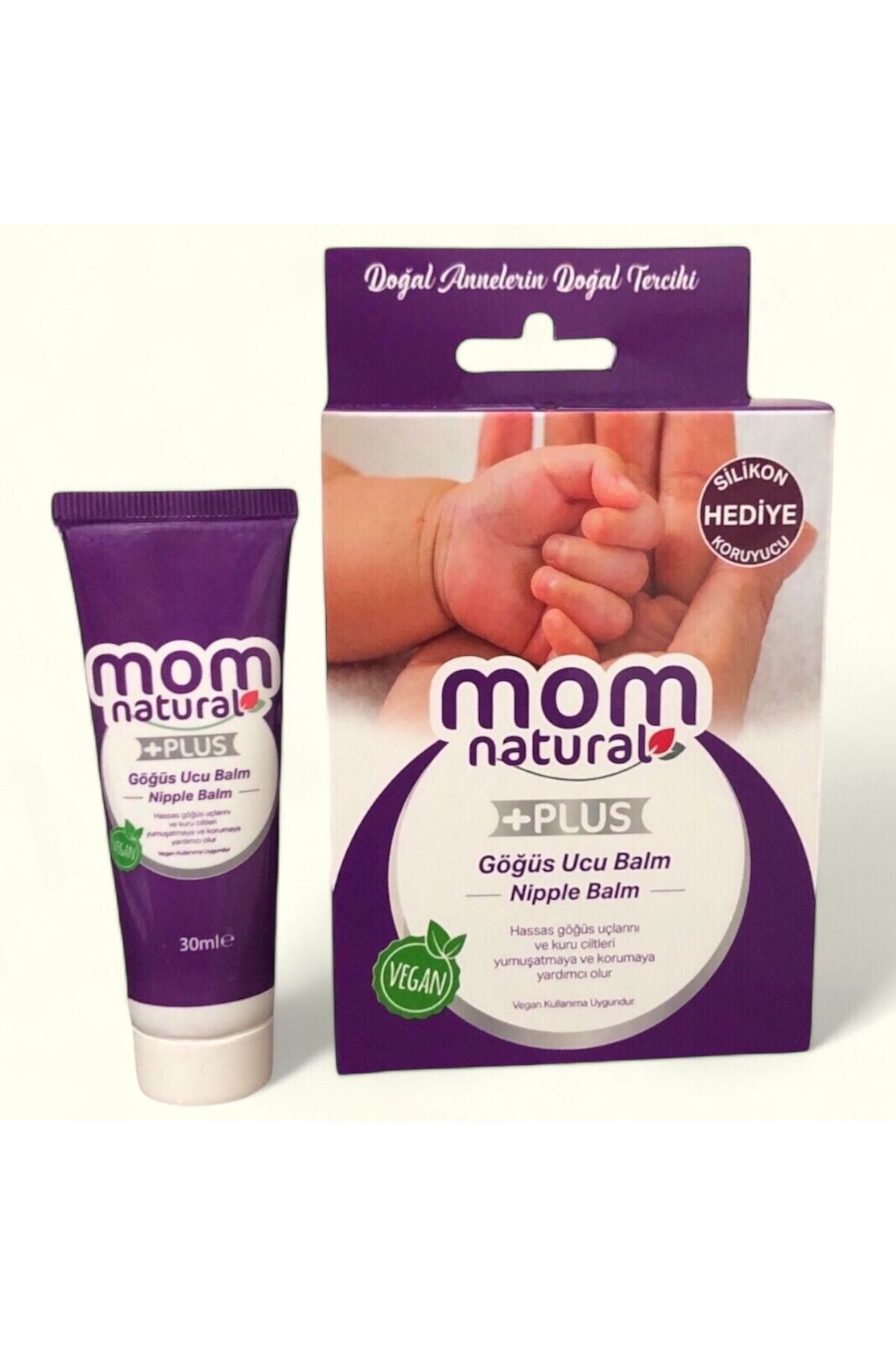 MOM Natural Göğüs Ucu Kremi Silikon Koruyucu Hediyeli-30 Ml- Emziren Anneler Için Özel