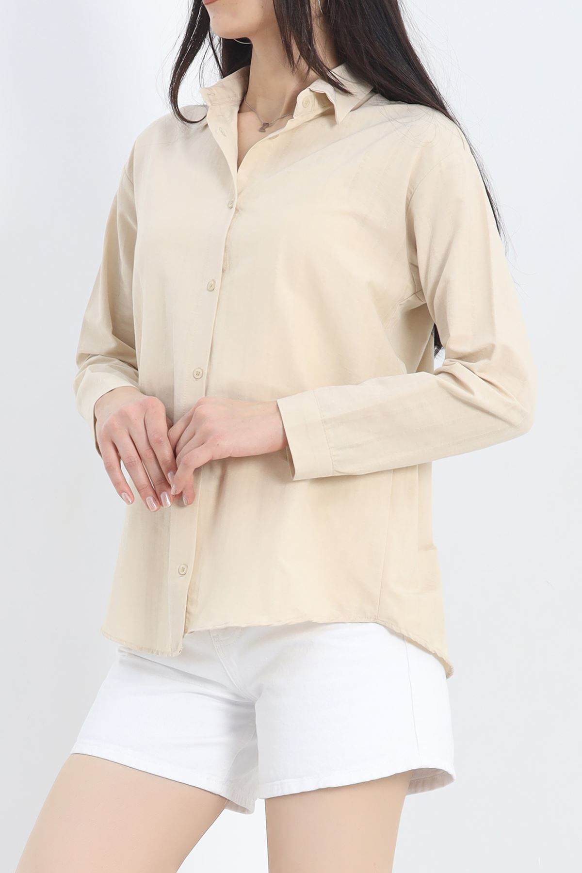 Moka Shopin-Mokashopin Oversize Tericotone Shirt - Taş1, 20369.1874 6