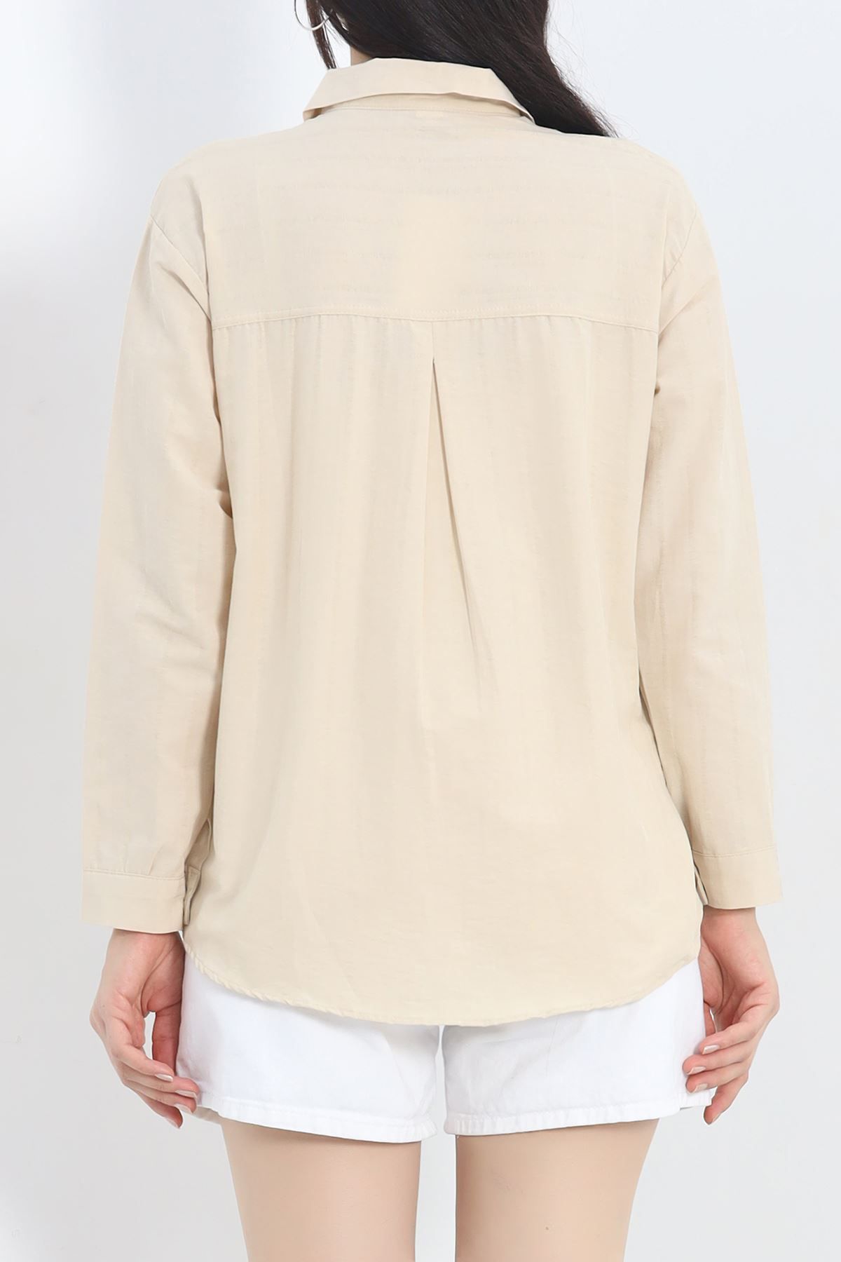 Moka Shopin-Mokashopin Oversize Tericotone Shirt - Taş1, 20369.1874 7