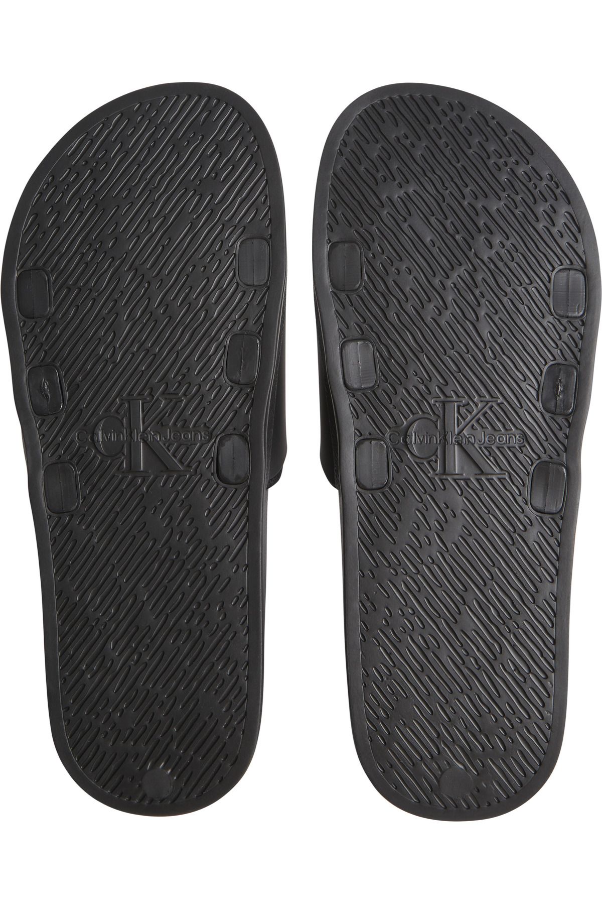 Calvin Klein-Monogram Detail Open Toe Slides 4