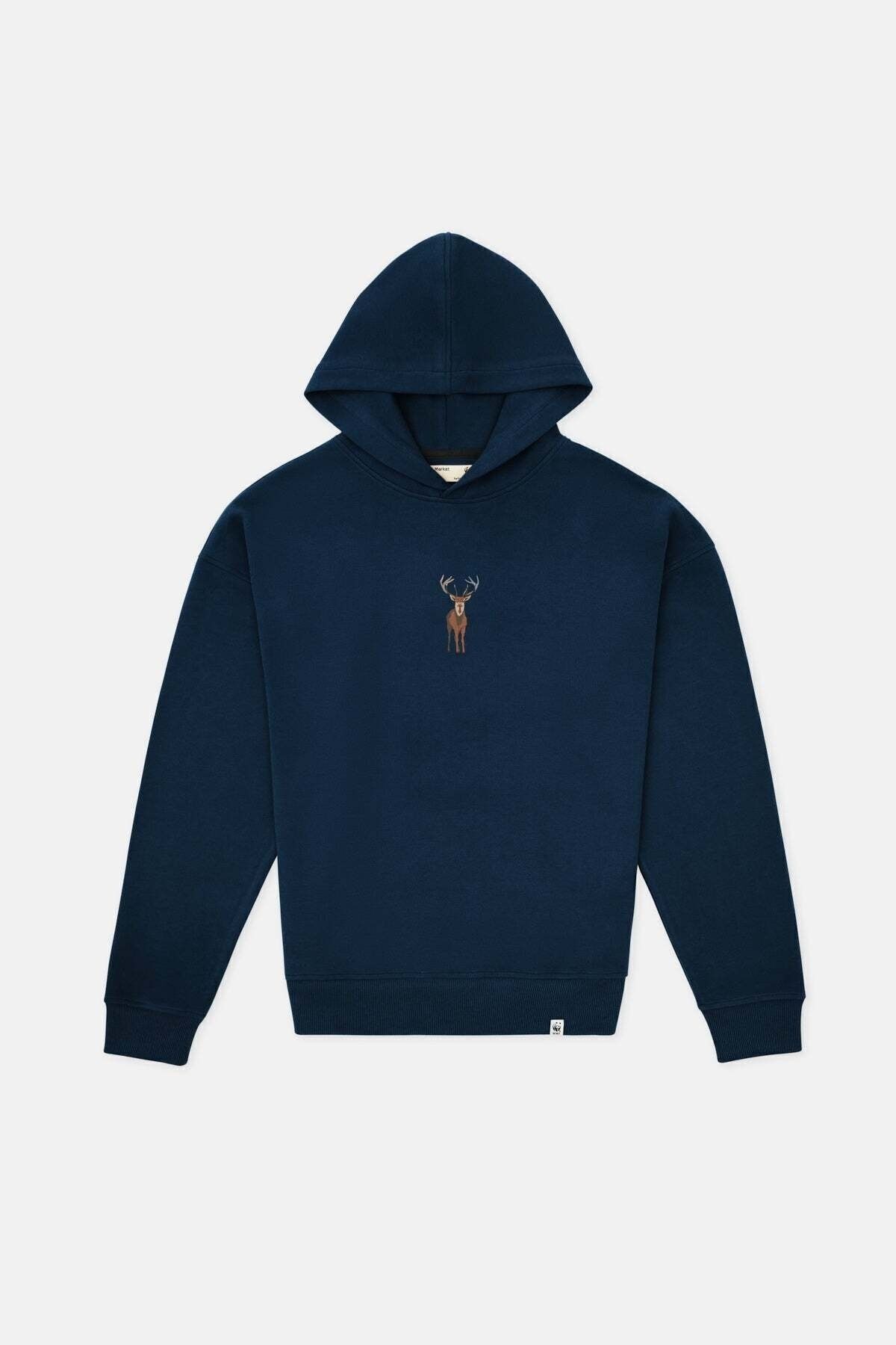 WWF Market Geyik Super Soft Hoodie - Indigo Mavi