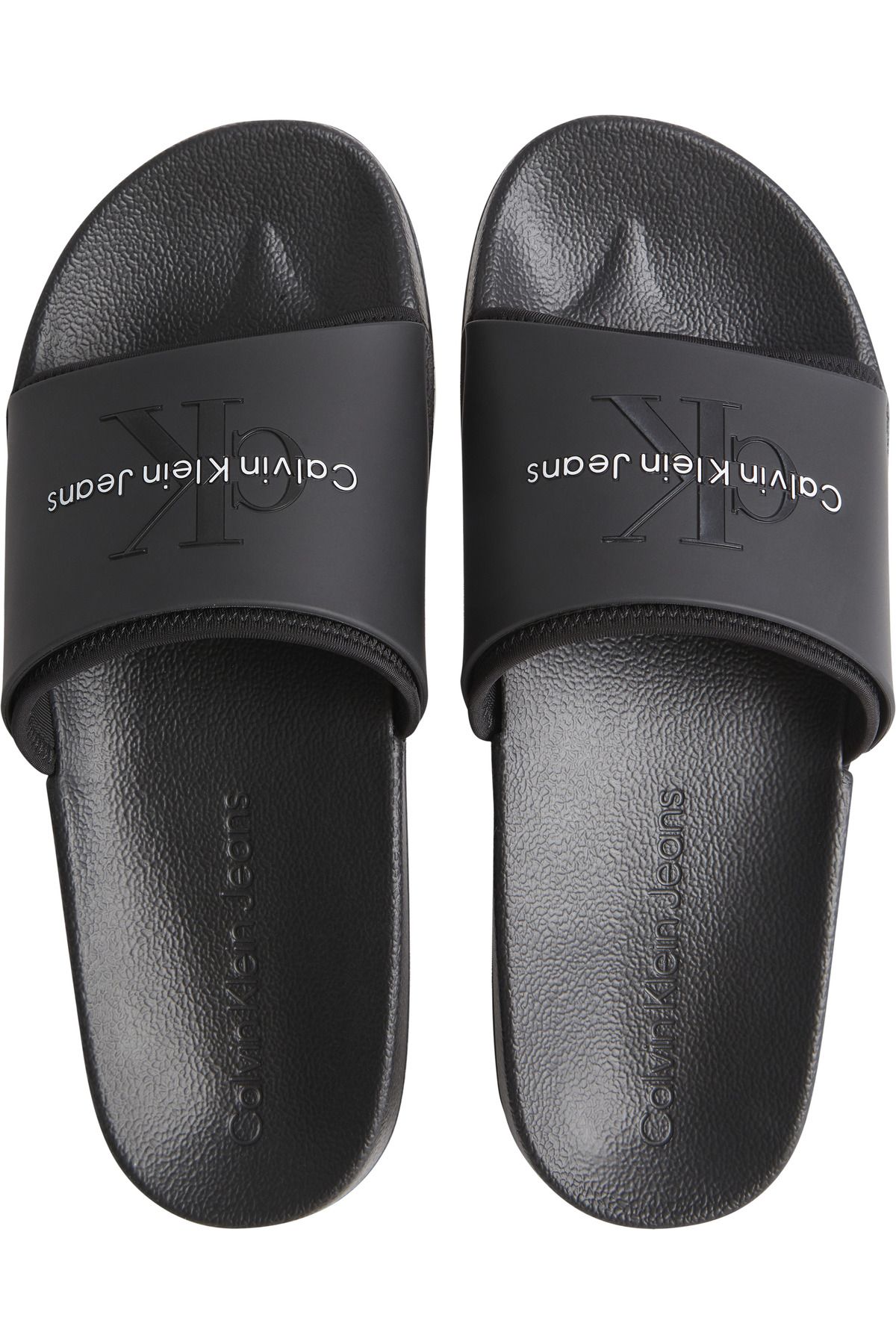Calvin Klein-Monogram Detail Open Toe Slides 5
