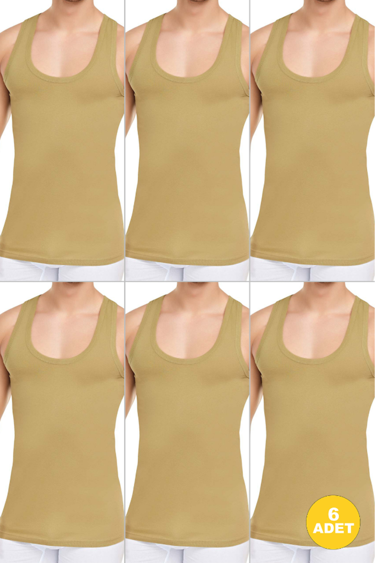 Men's White 100% Cotton Combed Undershirt Economy 6-Pack