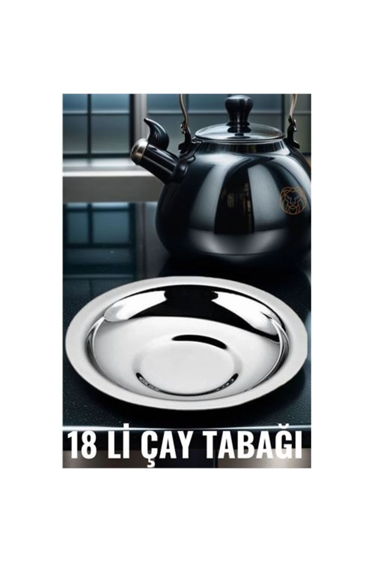 BirdoluSepet Engithalat 18 li Metal Çay Tabağı Veneta Design Seti