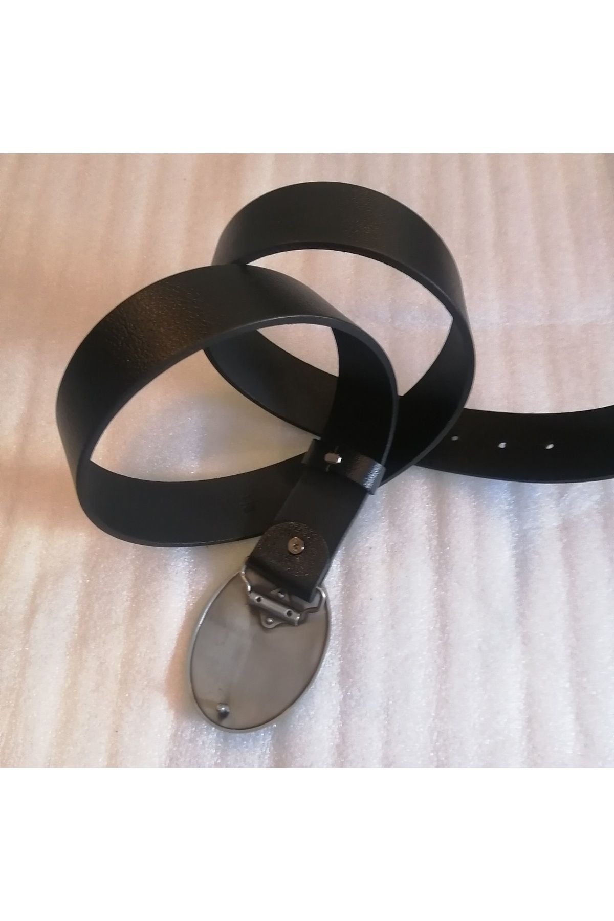 کمربند مشکی مردانه و زنانه BEEF روی اسب نقره ای سیاه سفید با تایلند Butik Tülin