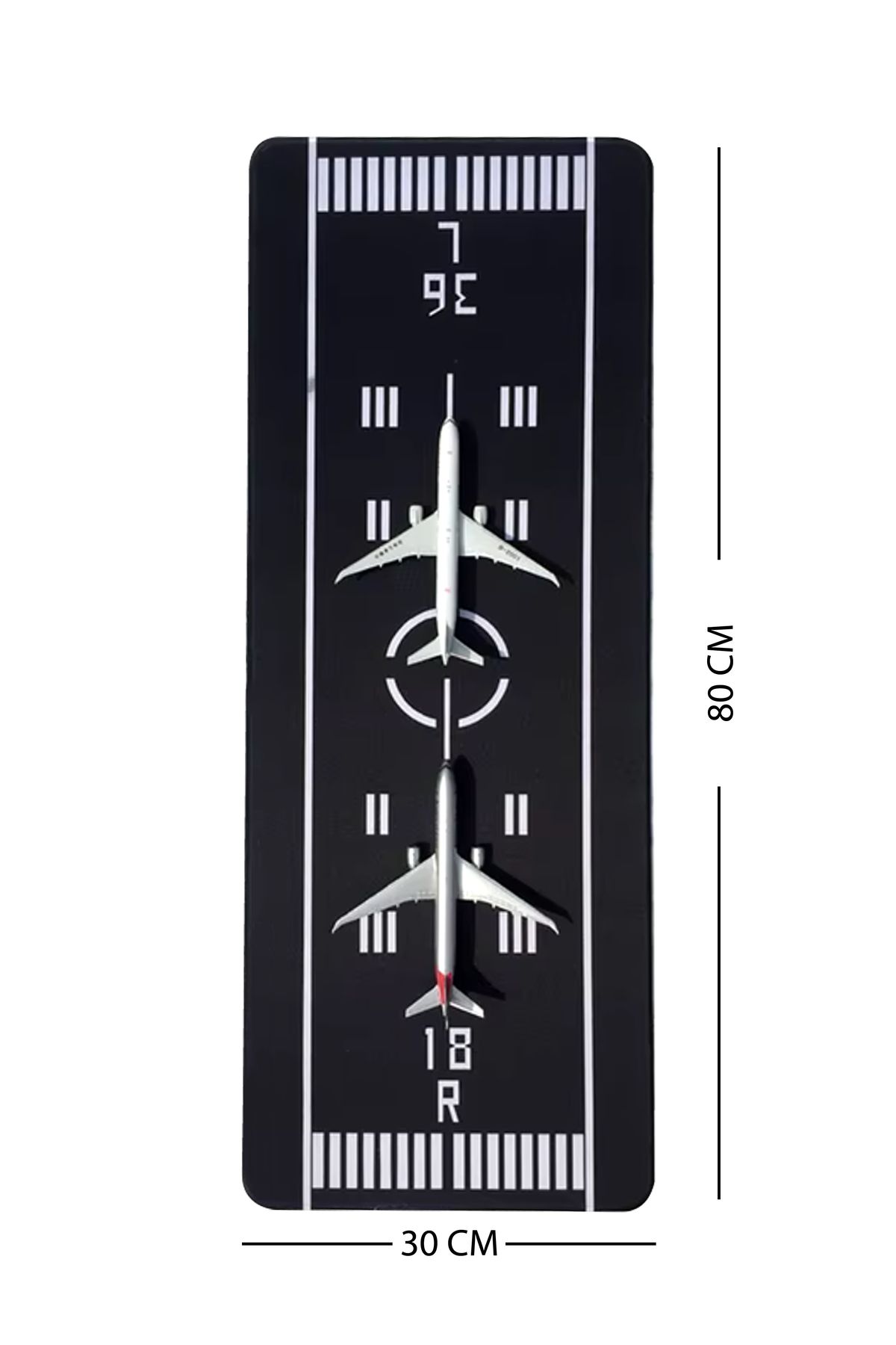 reklambalaj 1/400 & 1500 Ölçekli Hava Araçları İçin Uçak Pist Zemini (Havaalanı, Pist, Yol Düzeni) 30x80 cm