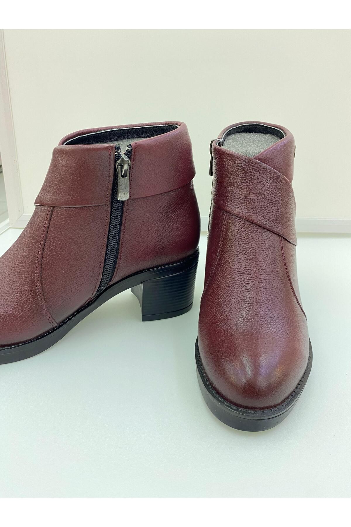 WOMAN COLORS-Genuine Leather Daily Women's Boots Bootie Leather Boots 6